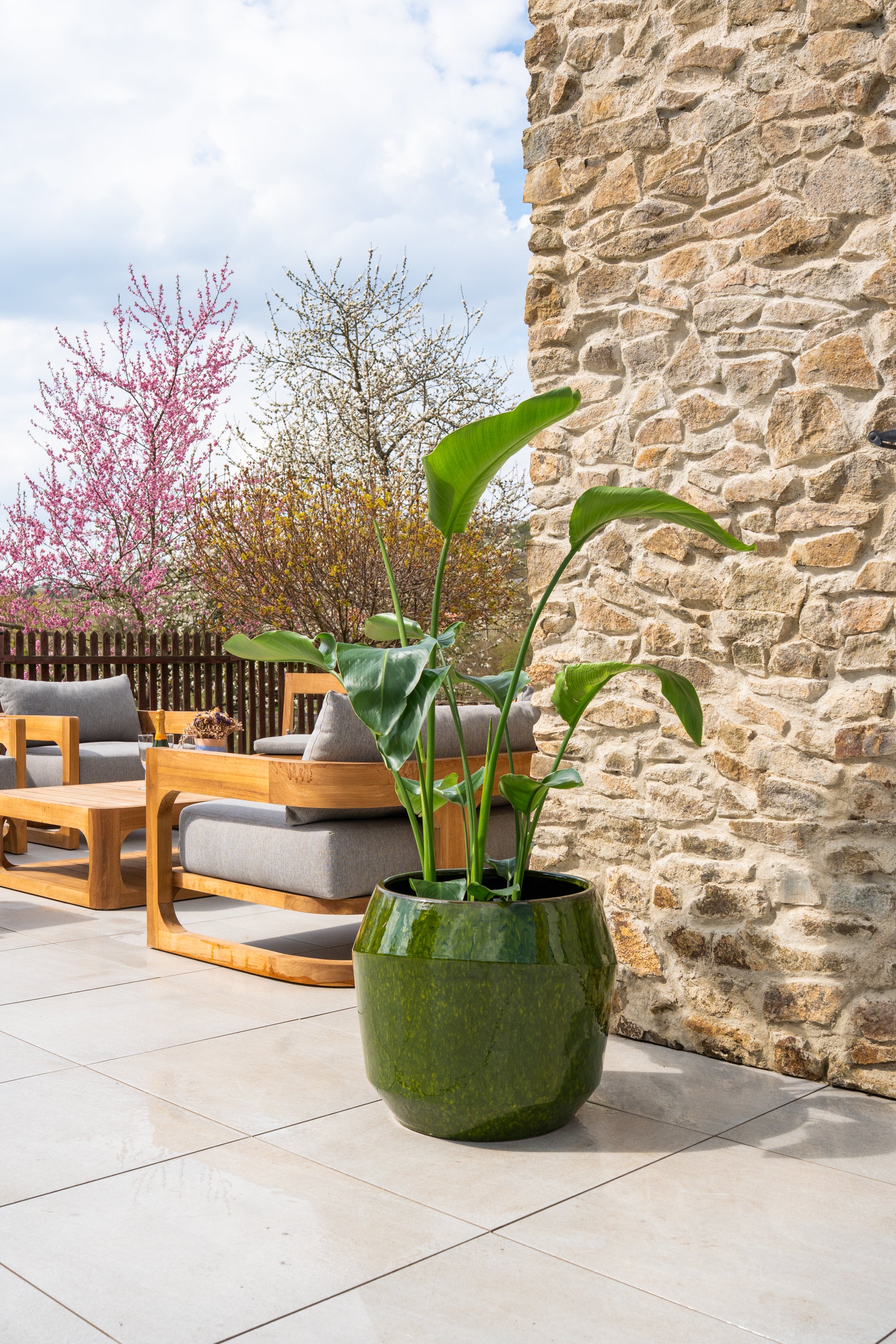 Keramischer Blumentopf Monaco – Grün