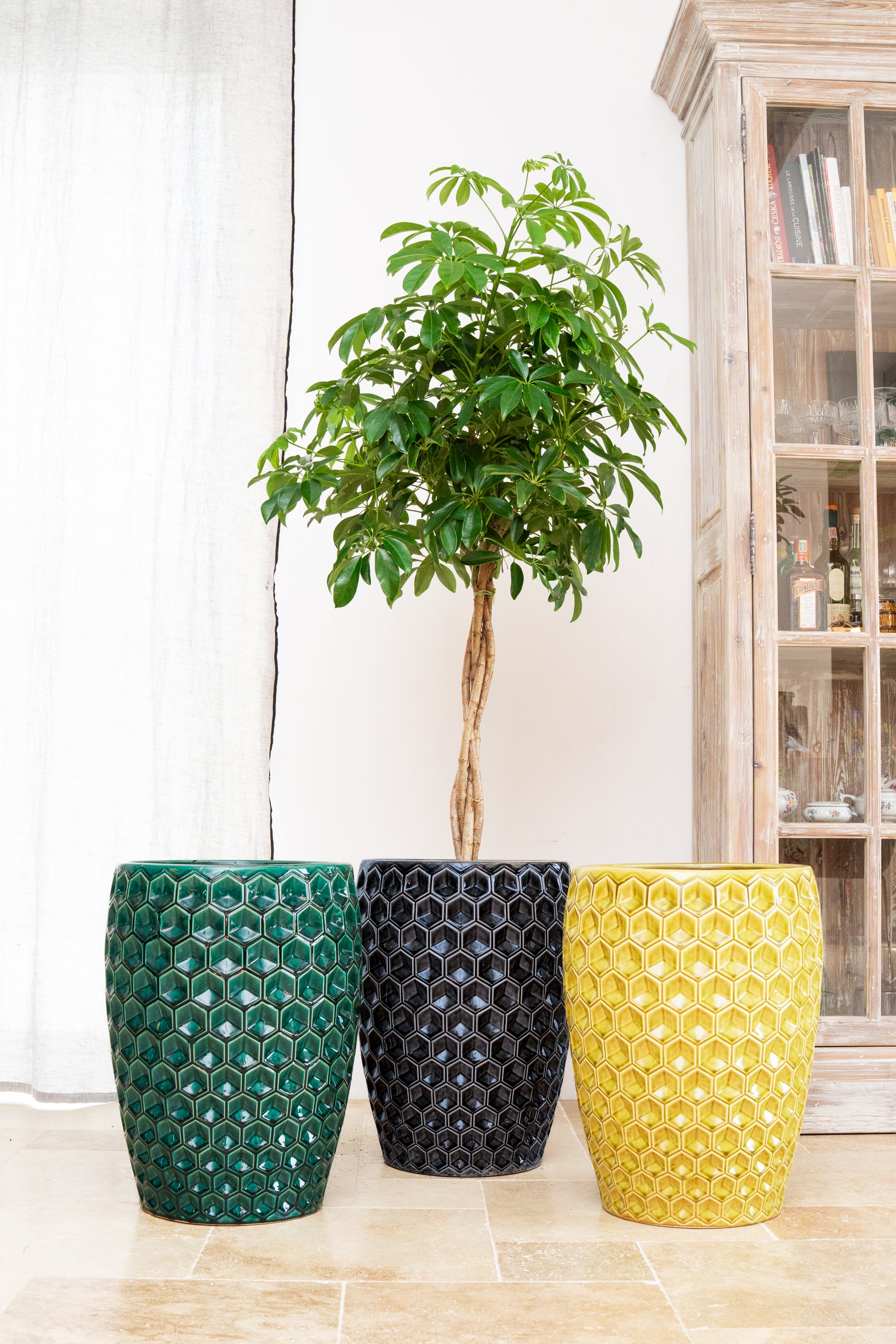 Keramischer Blumentopf Versaille – Dunkelgrün