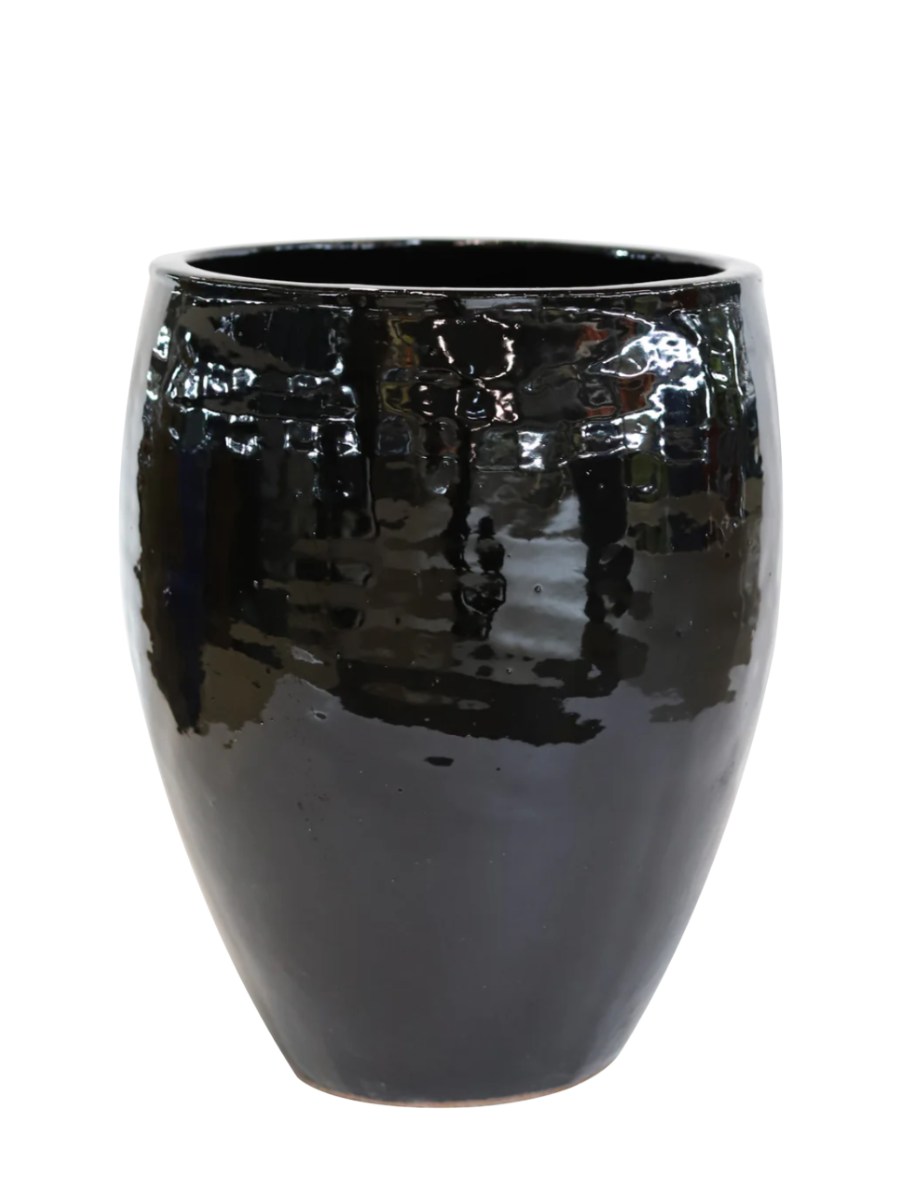 Keramik-Blumentopf Poseidon – Schwarz