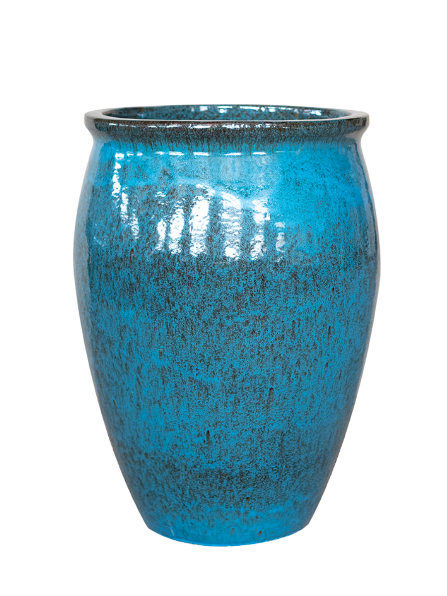 Keramik-Blumentopf BACCHUS - Stahlblau