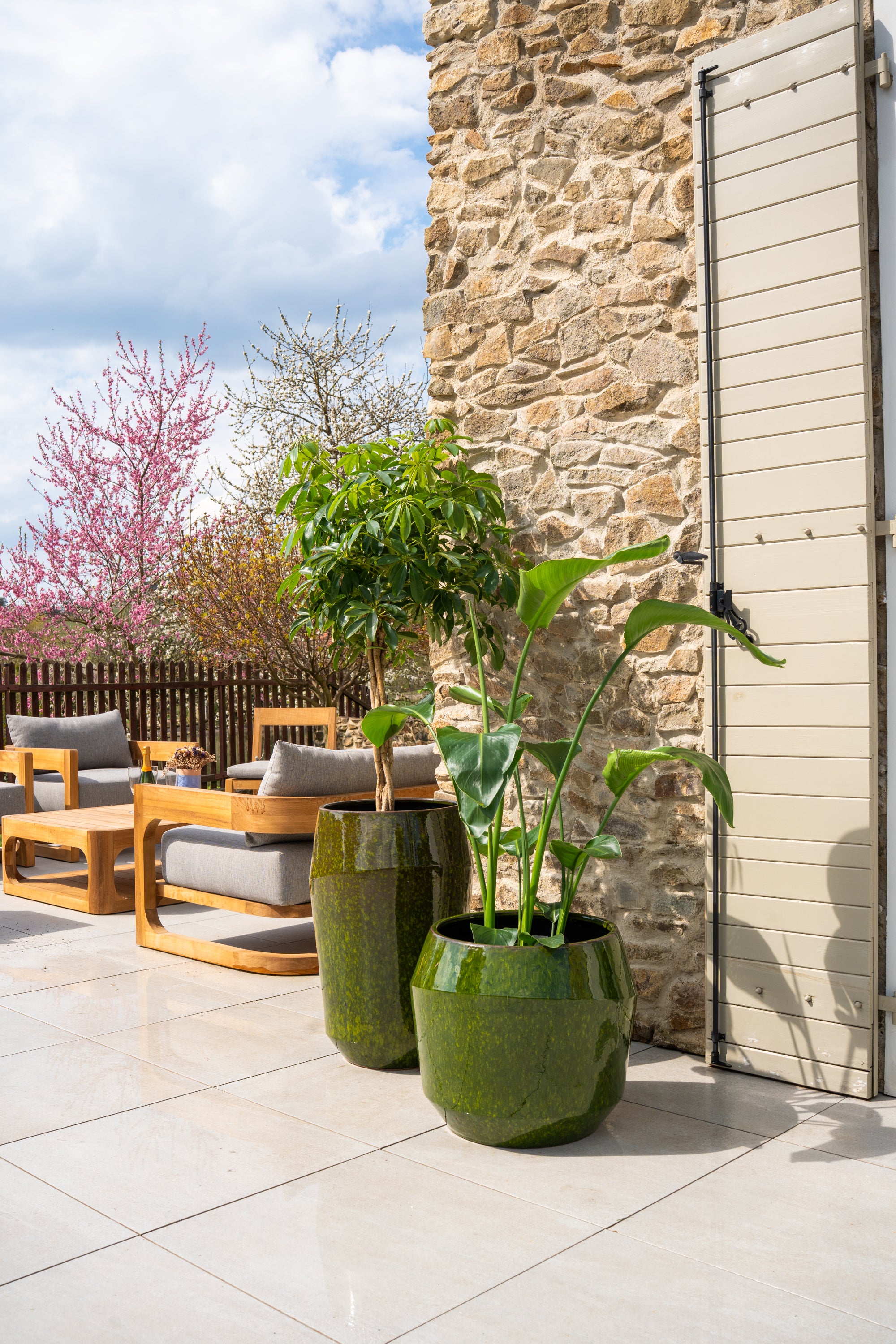 Keramischer Blumentopf Monaco – Grün
