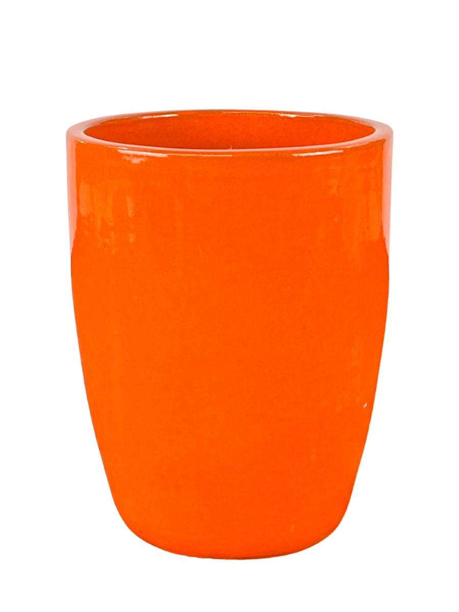 Hoher keramischer Blumentopf Platon – Orange