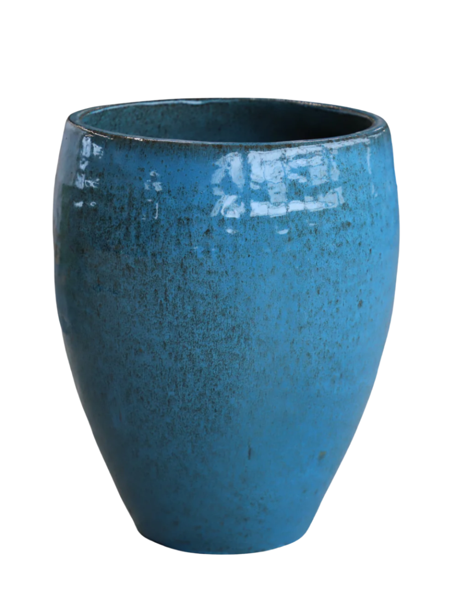 Keramik-Blumentopf Poseidon – Stahlblau