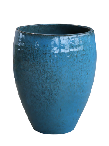 Keramik-Blumentopf Poseidon – Stahlblau